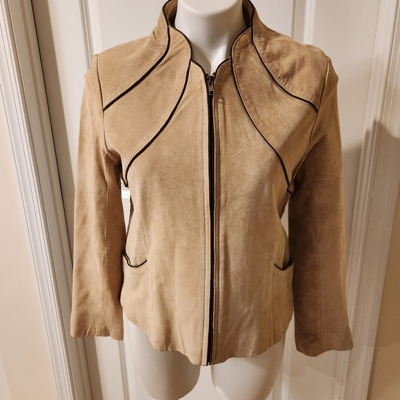 Monterra Jackets & Blazers - Monterra medium suede cream jacket